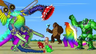 Rescue All Family GODZILLA & KONG From Evolution of GIANT TRAIN EATER MONSTER - FUNNY CARTOON