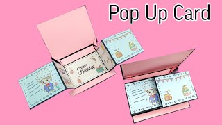 DIY Birthday Pop Up Card./การ์ดป๊อปอัพวันเกิดแบบเก๋ๆ/แม่เนย น้องพอสDIY