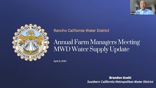 Water Supply Update from MWD | Rancho California Water District