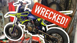 Supermoto Yamaha YZ85 WRECKED! Build and rebuild... Part 4