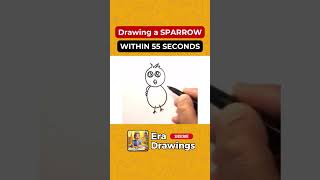 Draw a Sparrow in 55 Seconds! 🐦 | Easy Drawing for Kids #shorts #drawing #drawingshorts