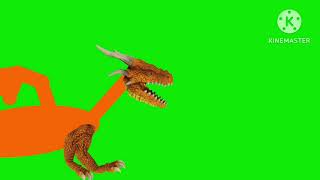 dragon breathing green screen