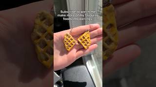 Subscribe to watch me make more of my favourite foods into earrings! 🤤🧇 Polymer Clay Waffles!!