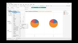 Pie to Sunburst Drilldown on Set Action and Dual Axis #TableauMiniTutorial