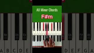 12 minor chords - 12 hợp âm thứ #minorchords #pianochords #shorts