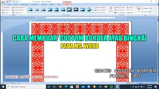 CARA MEMBUAT ATAU MENAMBAHKAN BINGKAI CUSTOM DI MICROSOFT WORD