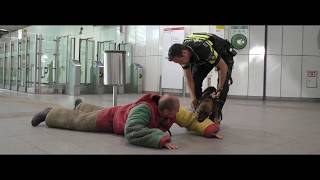 Politiehonden Rotterdam oefenen in metrostation