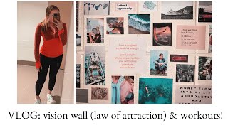 VLOG: making a vision wall for my dorm & workouts! | Bryant University week in my life