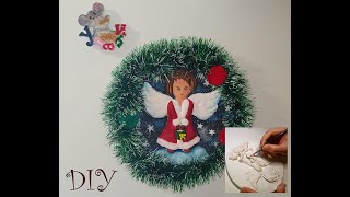 "Ангелок" | Новогоднее украшение из картона и массы для лепки | DIY | Christmas decoration