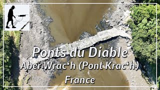 Ponts du Diable, Devil's bridges, Aber Wrac'h (Pont Krac'h), France - on foot and with drone