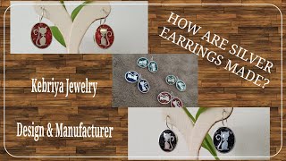 🔨 How to make a silver earring with inlay natural stones?🦻🏻