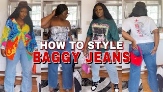 HOW TO: Styling BAGGY Jeans on a size 16 | Street style & Dressy outfits