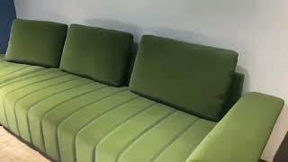 Designer Sofa in Green Fabric