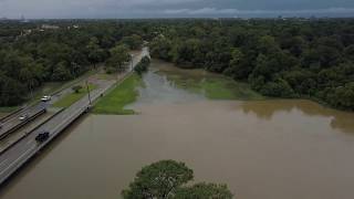 Hurricane / Tropical Storm Harvey White Oak Bayou at 43rd St 1PM Sunday