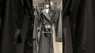 H&M FW 2023. BLACK LEATHER TRENCHCOAT WITH COATING € 89,95 ART.NR 1177014001 #hm #hmfashion #shorts