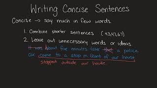 Writing Concise Sentences