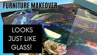 Furniture Makeover | Mint by Michelle Decoupage Paper | Resin Pour Furniture Flip