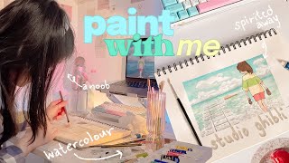 ART VLOG 🎨 paint with me! studio ghibli spirited away inspired w/ lofi music