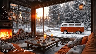 Elevate Monday Mood by Morning Winter Coffee Shop Ambience with Soothing Piano Jazz Music❄️☕