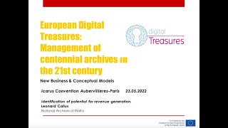 EDT Workshop New Business & Conceptual Models: Identification of potential for revenue generation