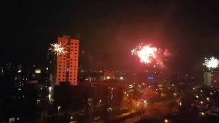 Berlin Live Silvester 2017/2018 Mitternacht Wahnsinn Himmel Dächern Sky Feuerwerk Fireworks