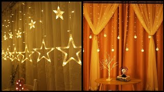 Best LED Light Curtains Decoration || Fairy Lights Curtains idea's || Star Lights On Curtains