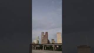 Beautiful Houston skyscrapers at lovely sunset