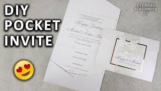 DIY Pocketfold Invitation with Printable Pocket Template | Wedding Invitations