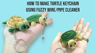 How to make Turtle keychain. #fyp #turtlekeychain #tutorial #tutorials  #craft  #fuzzywirekeychain