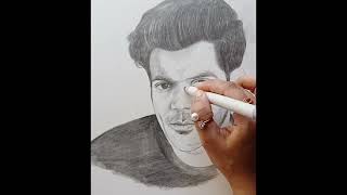 Actor  Rajkumar Rao potrait sketch//pencil shading sketch of Rajkumar Rao potrait