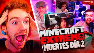 REACCIÓN A TODAS LAS MUERTES en MINECRAFT EXTREMO DIA #2