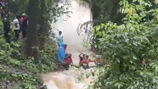 Over 30 people were stranded in Pali waterfall of Sattari due to flash flood situation