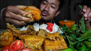 Mukbang big pork trotter | ribs | belly | green leafs🤤❣️