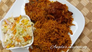 this jollof rice, turkey wings, salad is so delicious, everyone wants more 😋 a must try recipe❤️