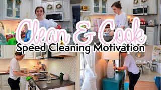 CLEAN and COOK with me | Speed Cleaning Motivation | Sheet Pan Lasagna