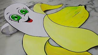 How to make banana props / Banana Props making idea step by step / Banana making with paper