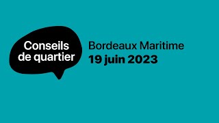 Conseil de quartier Bordeaux Maritime