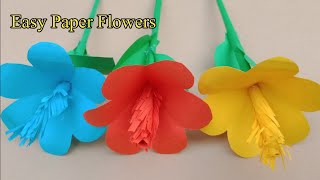 Very Easy Paper Flower Craft | Paper Flower Making Step By Step | DIY Flower Craft