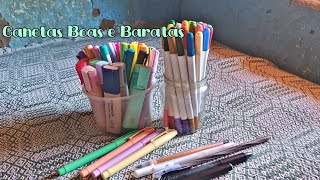 RECOMENDAÇÃO de CANETAS BOAS E BARATAS🤑🖊 #caneta #materialescolar