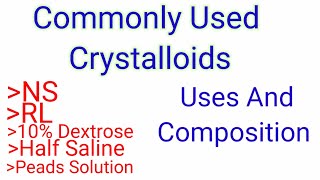 Commonly used Crystalloids || Types, Composition and uses