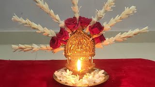 diy pooja diya decoration ideas/diya decor/gajalakshmi diya decor/vilaku decor #shorts #pooja #diya