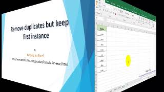 How to remove duplicates but keep first instance in Excel?