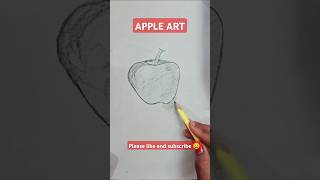 How to draw apple art | beautiful apple sketch drawing| easy step by step apple sketch art#shorts