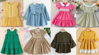 Plain Frocks Designing Ideas For Baby Girls | Latest Baby Frock Designs 2024 | Kids Dress Design