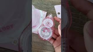 ASMR 🎀Unboxing a cute pink My Melody correction tape!✏️ (Miniso)