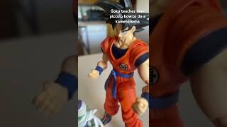 Goku teaches mini piccolo a kamehamehaaa