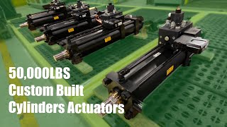 Custom Built Cylinders Actuator Assembly with Proportional Control Valve Capable of 50k lbs force