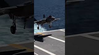 F-35C landing on an aircraft carrier #military #news  #militaryhistory #militarychannel