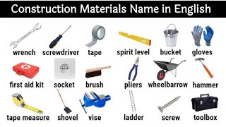 🔥 Construction Materials Name | Construction Vocabulary | English Vocabulary | Construction items