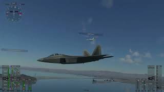 Microsoft Flight Sim F22 Intercepts unknown FA18 Super Hornet over San Francisco SERIES X